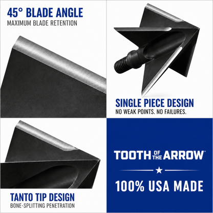 TOTA | 125 grain XL broadhead  | 1-3/16-inch solid | fixed blade