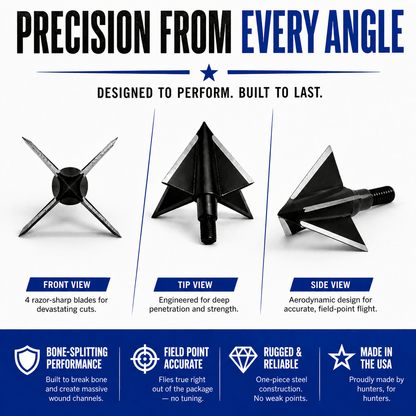 TOTA | 100 grain broadhead | 1-inch solid | fixed blade
