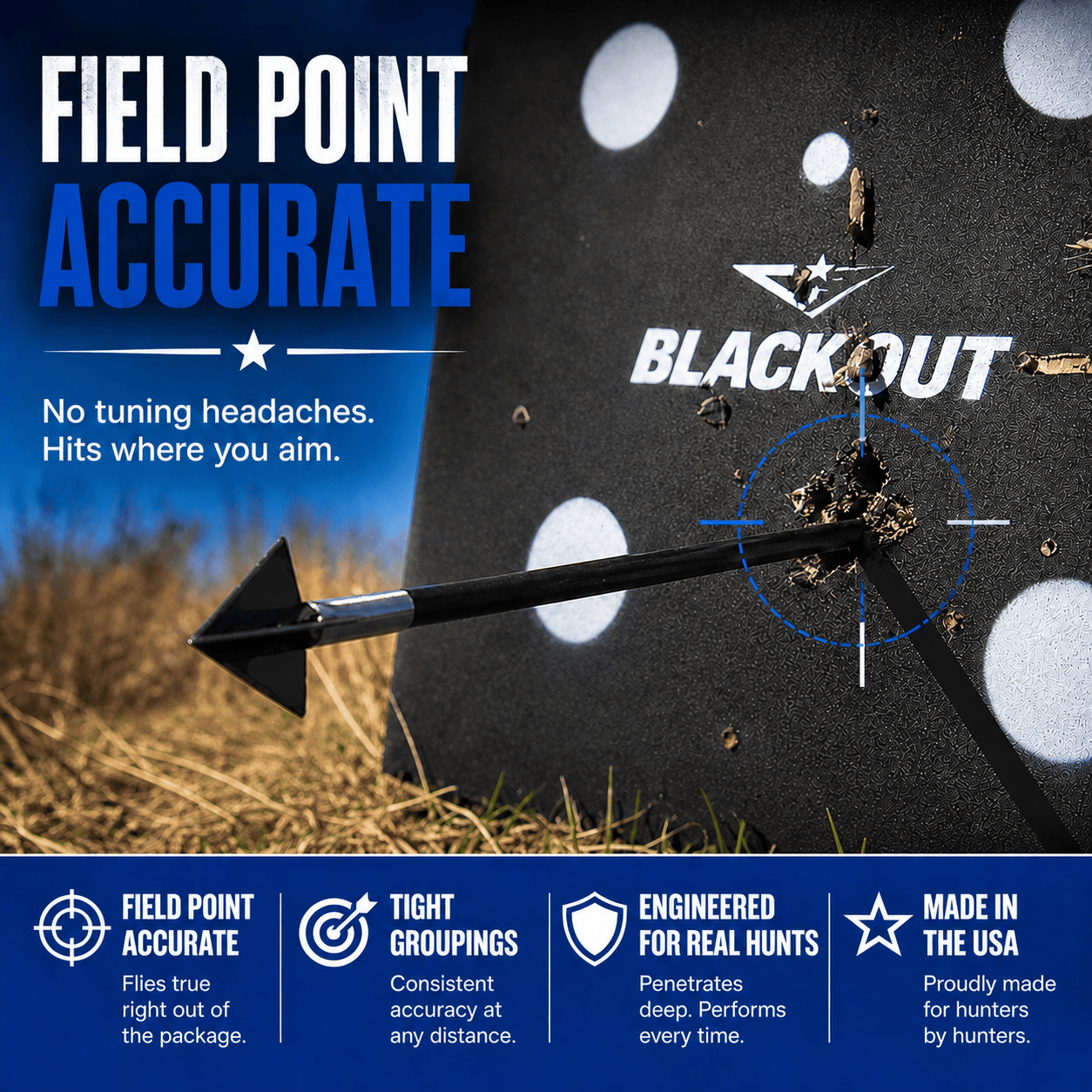 TOTA | 125 grain XL broadhead  | 1-3/16-inch solid | fixed blade