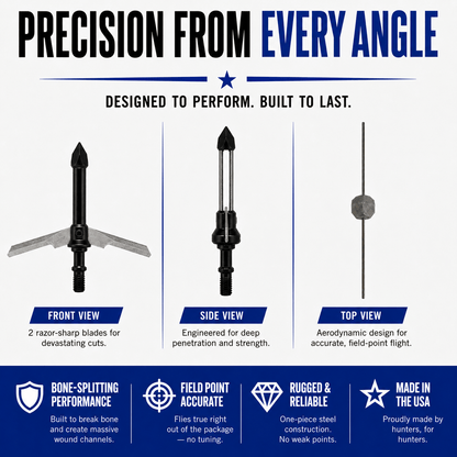 TOTA | 2-Blade Expandable Broadhead | 2.25” Cut | 125 Grain